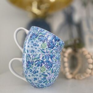 Lilly Pulitzer Cat Floral Set Of 2 Mugs